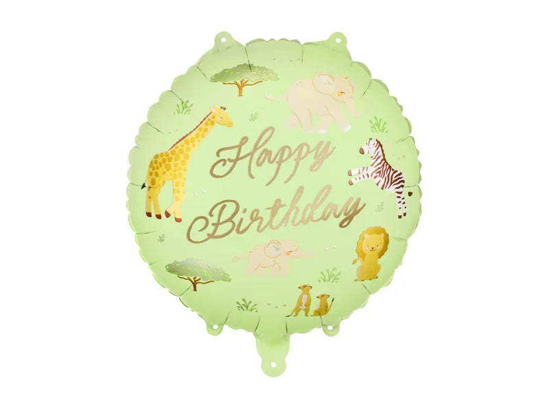 Folienballon Happy Birthday Safari, 35x35 cm