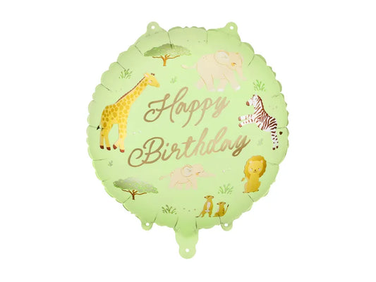 Folienballon Happy Birthday Safari, 35x35 cm