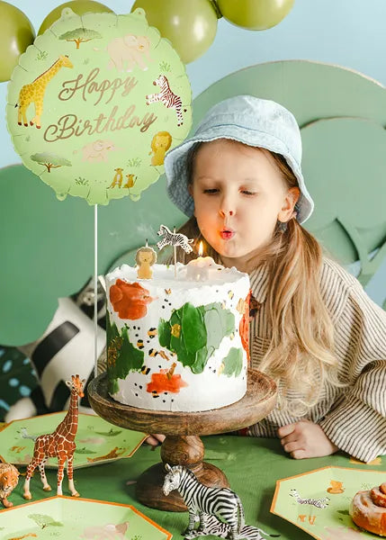 Folienballon Happy Birthday Safari, 35x35 cm