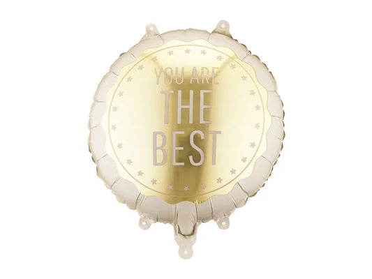 Folienballon Pastille "You Are The Best", 35x35 cm, Beige-Gold