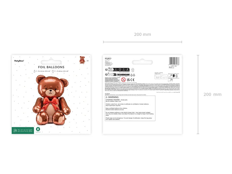 Folienballon Teddybär, 75x84cm, Mix - Avaloon Party-Deko-Geschenke