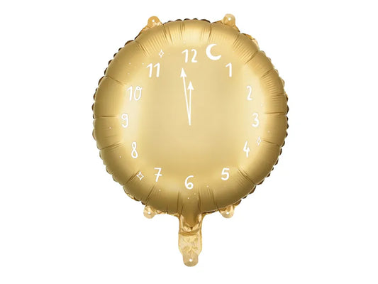 Folienballon Uhr, 45 cm, gold - Avaloon Party-Deko-Geschenke