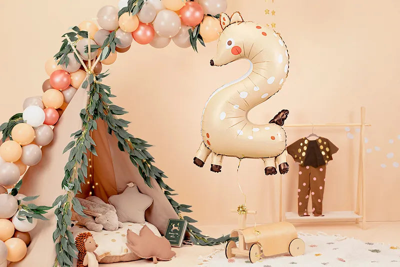 Folienballon Zahlen mit Tiermotiven