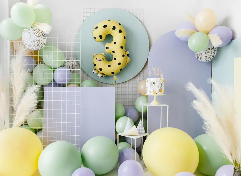 Folienballon Zahlen mit Tiermotiven