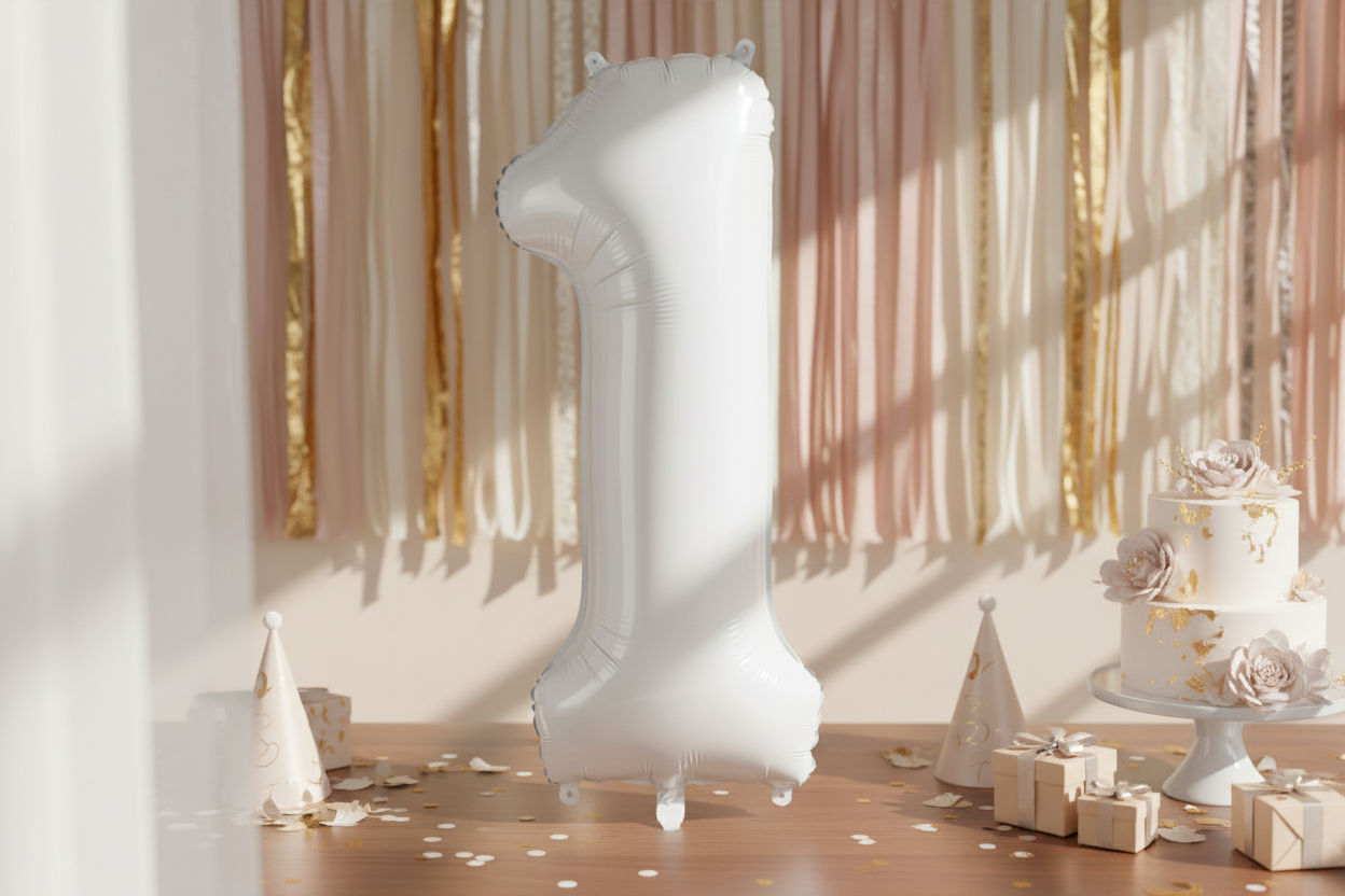 Foil Balloon Numbers White