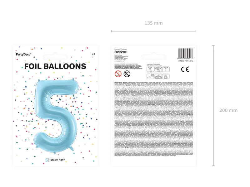 Folienballon Zahlen Blau