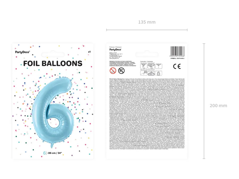 Folienballon Zahlen Blau