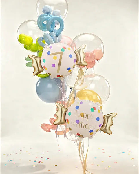 Folienballon Bonbon Zahl, 61x37 cm, Mix