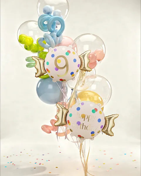 Folienballon Bonbon Zahl, 61x37 cm, Mix