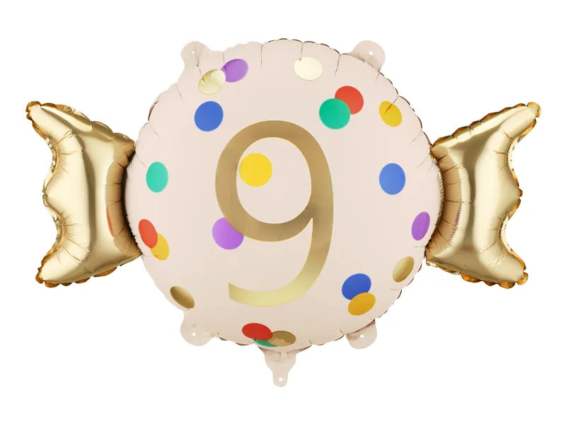 Folienballon Bonbon Zahl, 61x37 cm, Mix