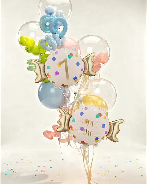 Folienballon Bonbon Zahl, 61x37 cm, Mix