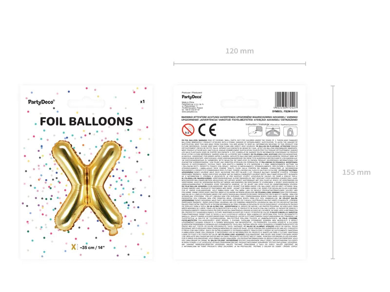 Folienballon Buchstabe 35cm, gold