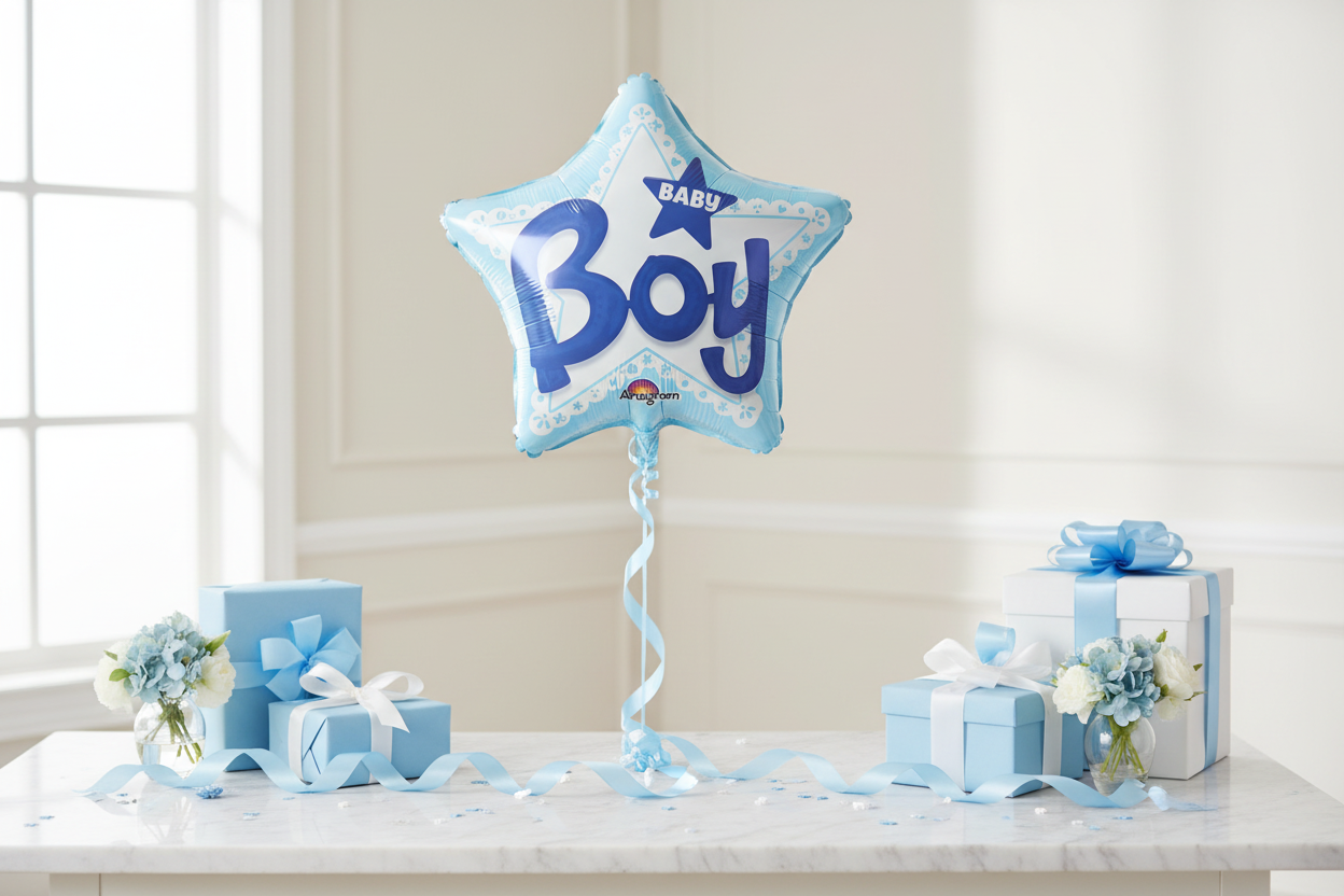 Folienballon, Multi Baby Boy 81 cm x 81 cm