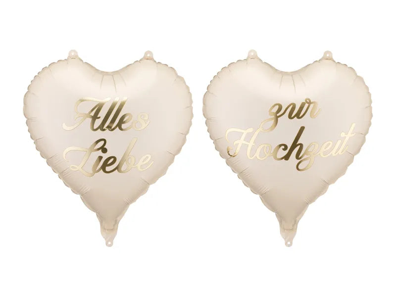 Foil Balloons Hearts, All the best for the wedding 45 cm, Assorted