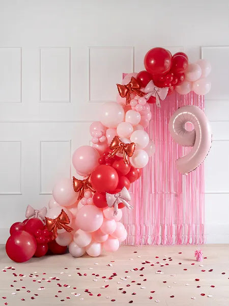 Folienballons für Girlanden in Schleifenform, 25,5 x 25 cm, pudriges Rosa