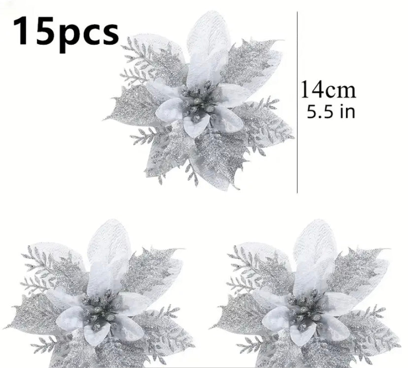 Glitzernde Weihnachtssternblumen