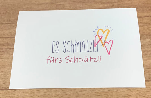 Postkarte es Schmätzli fürs Schpätzli