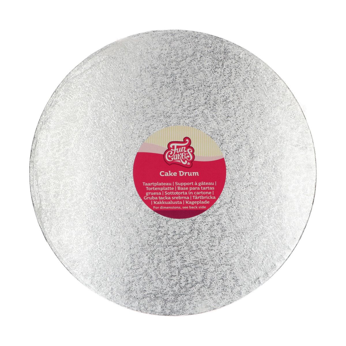 FunCakes Cake Drum Rund Silber Ø30,5cm – Tortenplatte