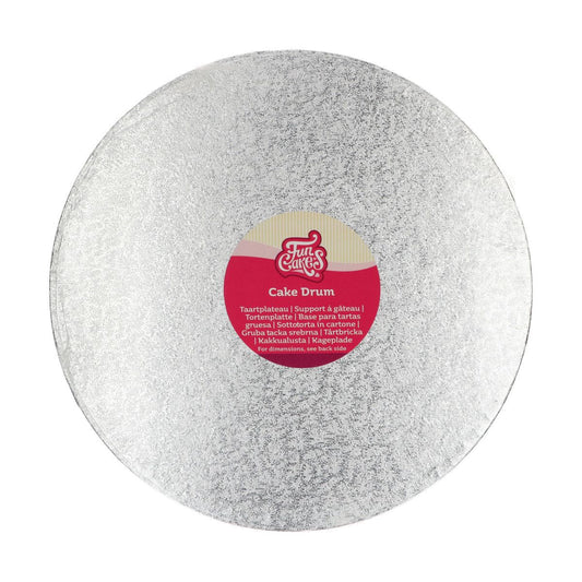 FunCakes Cake Drum Rund Silber Ø30,5cm – Tortenplatte