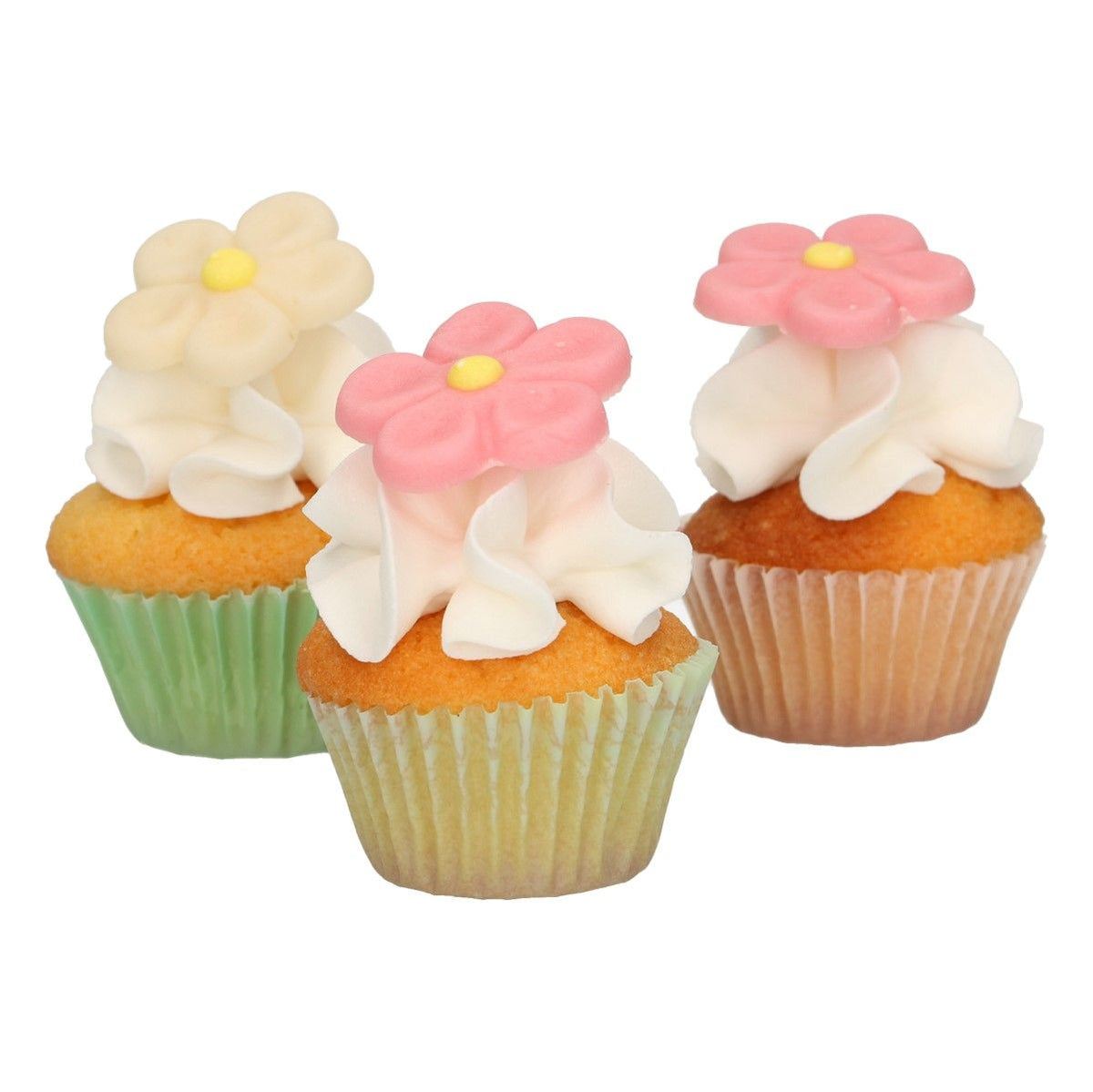 FunCakes Fondant Decorations Daisies White/Pink set/12