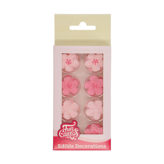 FunCakes Zucker-Deko Blumen Mix Rosa, 24er Set