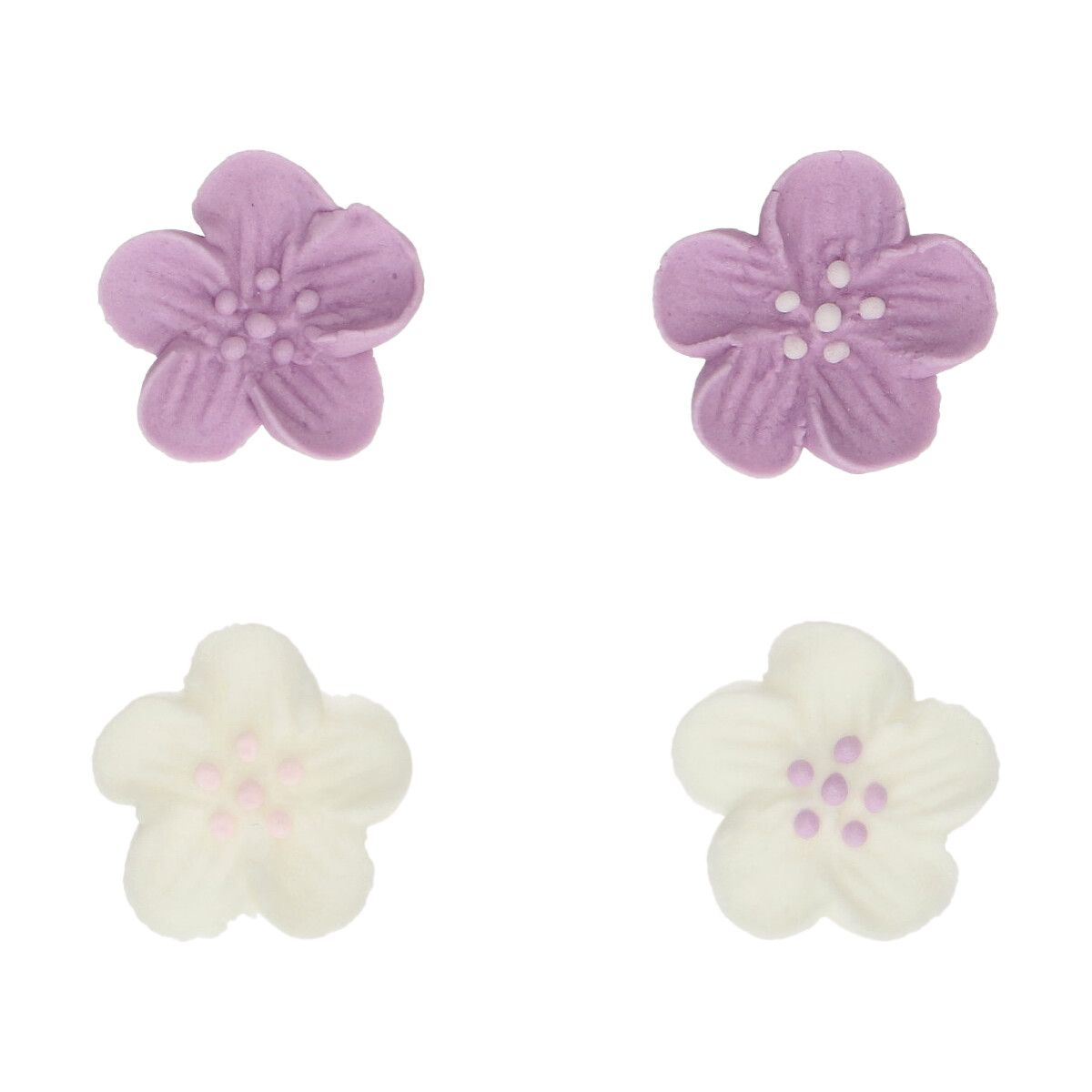 FunCakes Zuckerdekorationen Blumen Mix Lila, 24er Set