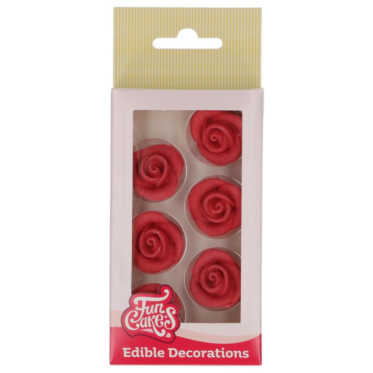 FunCakes Zucker-Rosen Rot, 6er Set