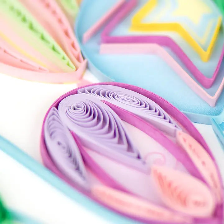 Geburtstagskarte Bunte Luftballons – Handgefertigte Quilling Karte