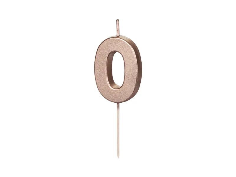 Geburtstagskerze Nummer Roségold, 4,5 cm