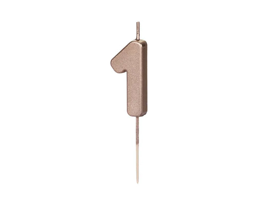 Rose Gold Number Birthday Candle, 4.5 cm
