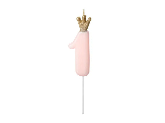Geburtstagskerze Zahlen, hellrosa, 9,5cm - Avaloon Party-Deko-Geschenke