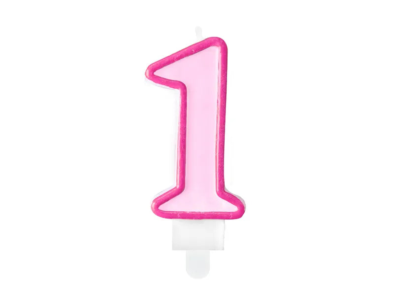 Geburtstagskerze Zahlen, rosa, 7cm - Avaloon Party-Deko-Geschenke