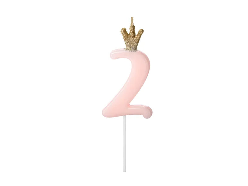 Geburtstagskerze Zahlen, hellrosa, 9,5cm - Avaloon Party-Deko-Geschenke