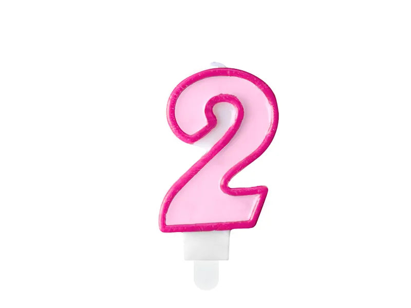 Geburtstagskerze Zahlen, rosa, 7cm - Avaloon Party-Deko-Geschenke