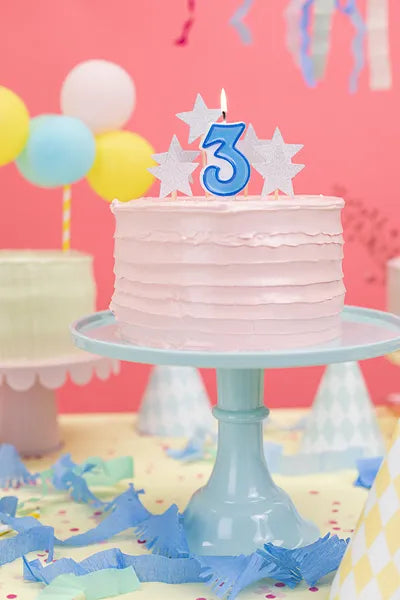 Geburtstagskerze Zahlen, blau, 7cm - Avaloon Party-Deko-Geschenke