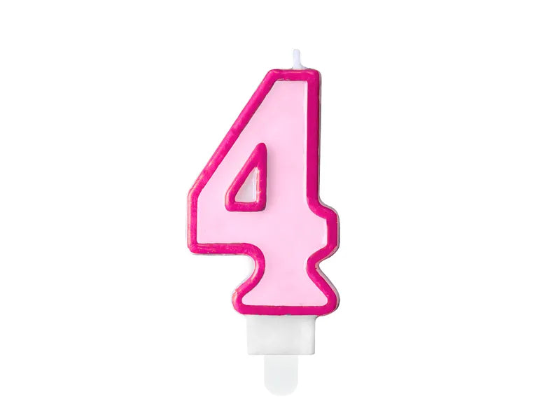 Geburtstagskerze Zahlen, rosa, 7cm - Avaloon Party-Deko-Geschenke