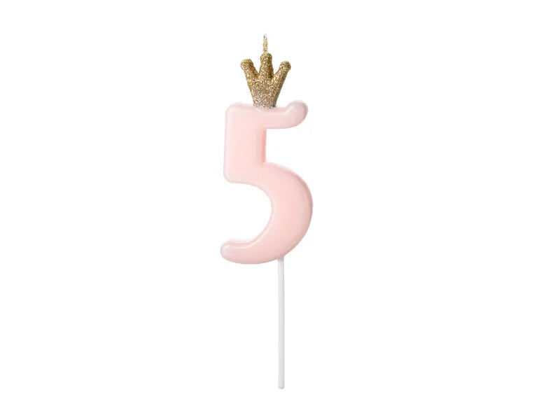 Geburtstagskerze Zahlen, hellrosa, 9,5cm - Avaloon Party-Deko-Geschenke