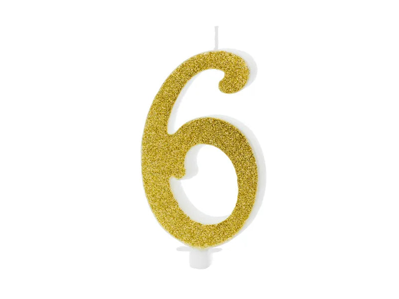 Geburtstagskerze Zahlen, gold, 10cm - Avaloon Party-Deko-Geschenke