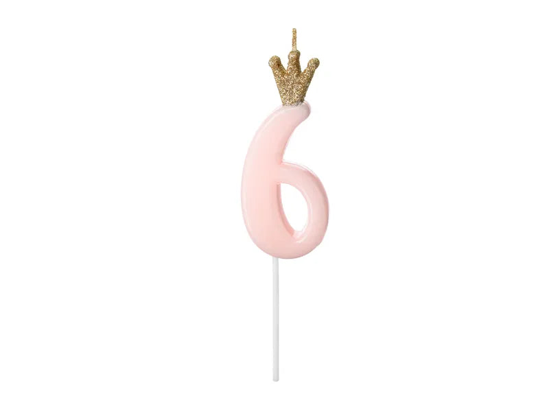 Geburtstagskerze Zahlen, hellrosa, 9,5cm - Avaloon Party-Deko-Geschenke