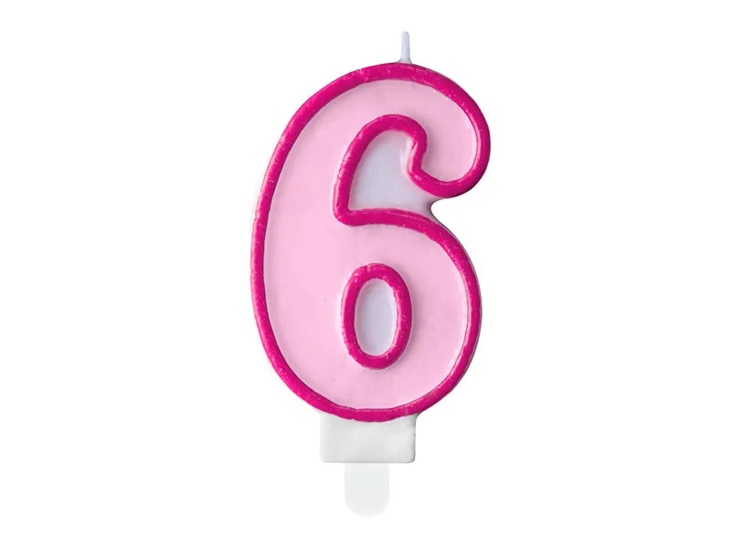 Geburtstagskerze Zahlen, rosa, 7cm - Avaloon Party-Deko-Geschenke