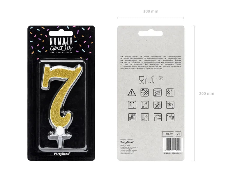 Geburtstagskerze Zahlen, gold, 10cm - Avaloon Party-Deko-Geschenke