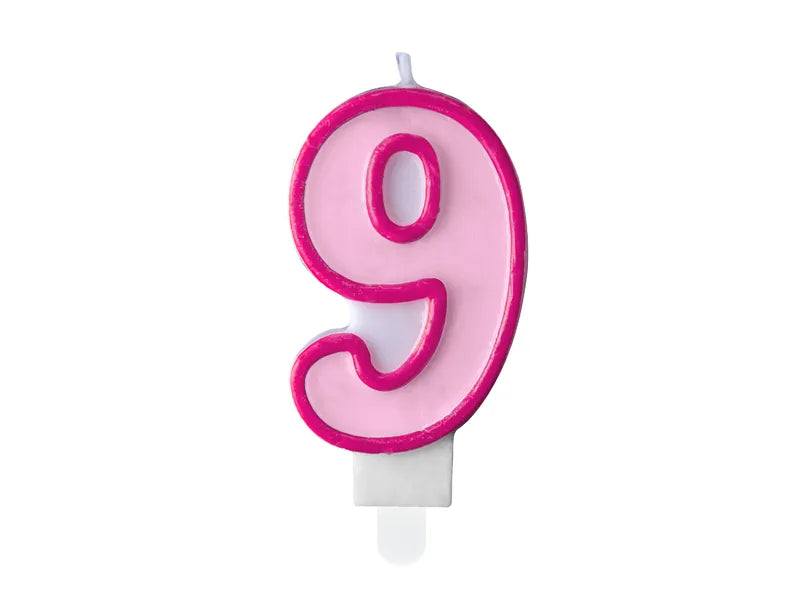 Geburtstagskerze Zahlen, rosa, 7cm - Avaloon Party-Deko-Geschenke