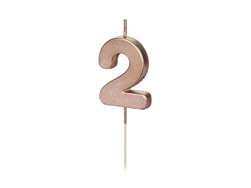 Geburtstagskerze Nummer Roségold, 4,5 cm