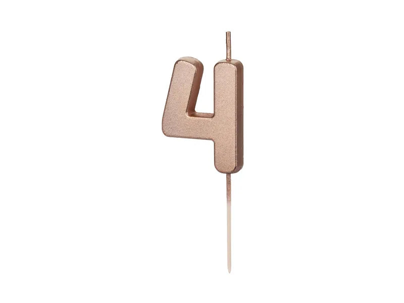 Geburtstagskerze Nummer Roségold, 4,5 cm