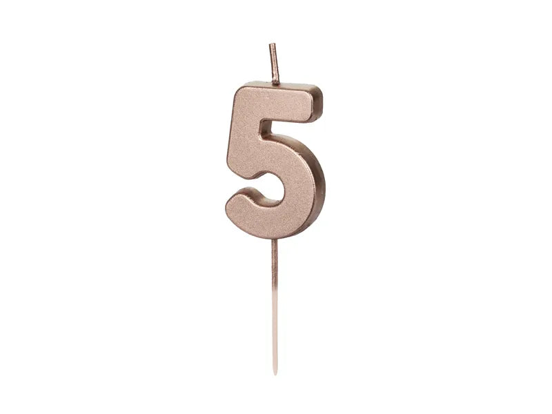 Geburtstagskerze Nummer Roségold, 4,5 cm
