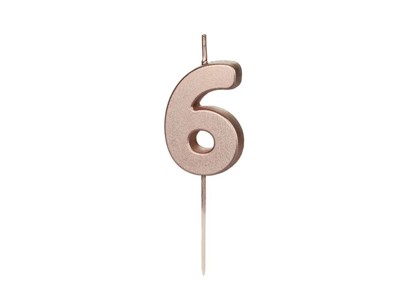 Geburtstagskerze Nummer Roségold, 4,5 cm
