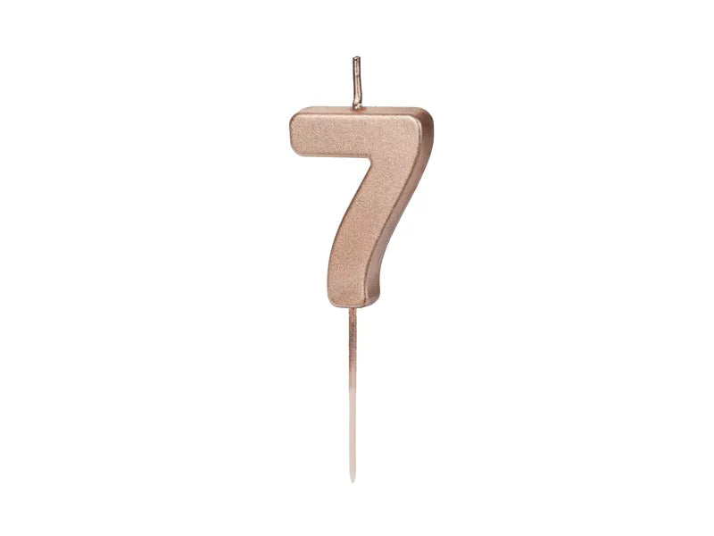 Geburtstagskerze Nummer Roségold, 4,5 cm