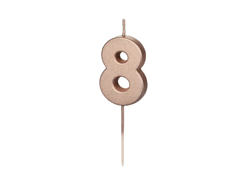 Geburtstagskerze Nummer Roségold, 4,5 cm