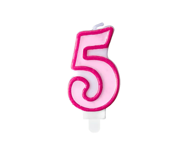 Geburtstagskerze Zahlen, rosa, 7cm - Avaloon Party-Deko-Geschenke