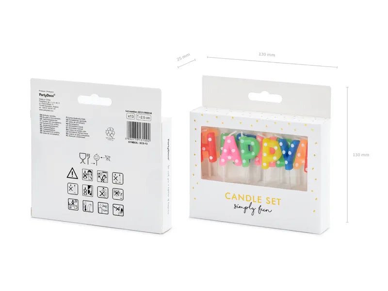 Geburtstagskerzen Happy Birthday, Mix, 2,5cm - Avaloon Party-Deko-Geschenke